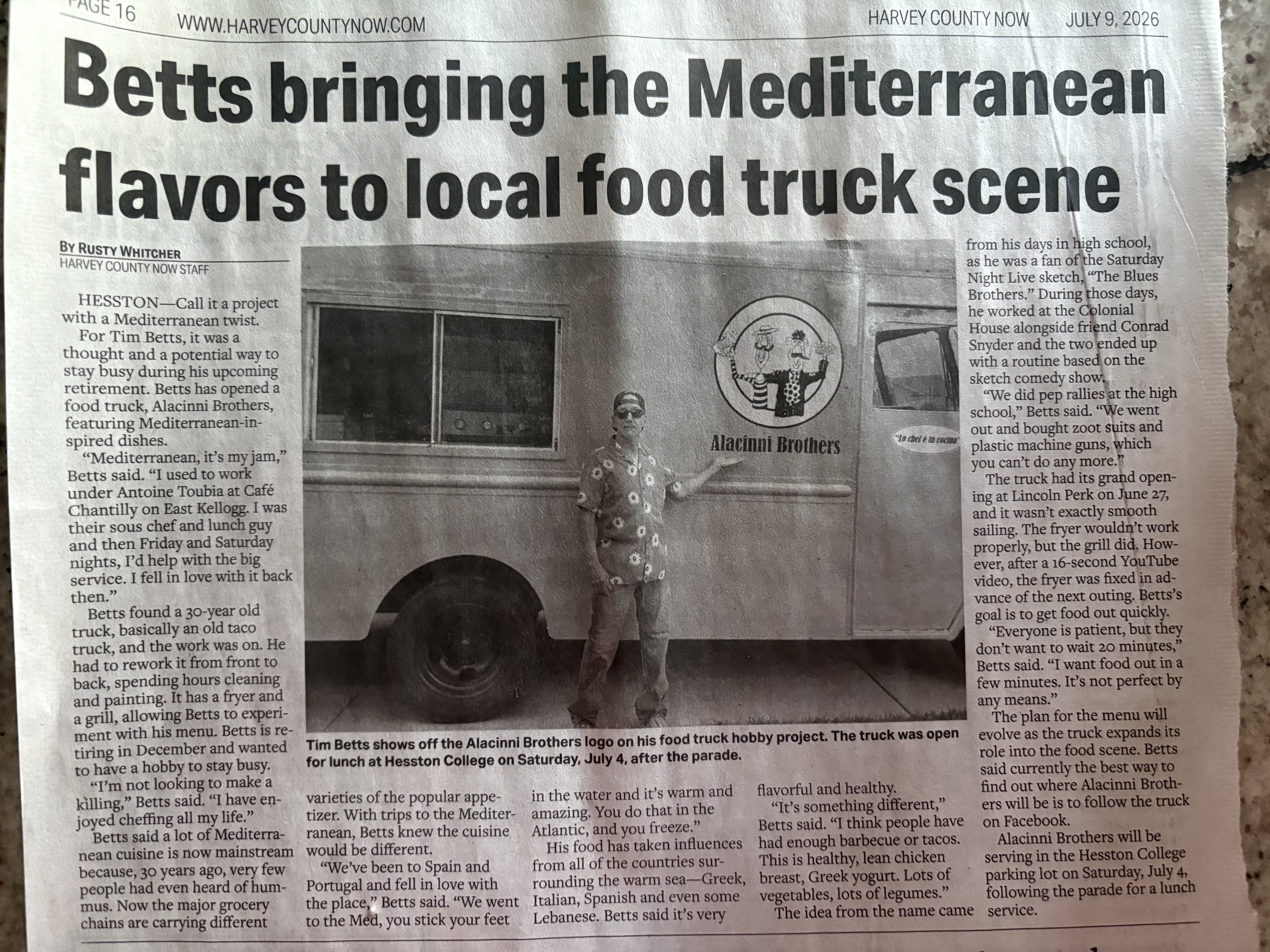 Betts bringing the Med flavors to the food truck scene